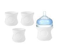 3uds Cubre Biberón Cubierta, 7x7x6,5cm Funda de Silicona Blanca Primera Calidad para Biberones de Vidrio Natural Antiescaldaduras y Anticaídas Compatible con Philips AVENT