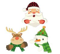 3uds Decoraciones Navideñas para Vallas, Decoración Navideña con Luces LED de Cadena Letrero Navideño para Exteriores para Vacaciones Jardín Patio Decoración (Alce, Papá Noel, Muñeco de Nieve)