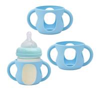 3uds Fundas de Silicona para Biberones para Philips Avent, Diseño Curvo Funda Silicona para Biberones Soporte Antirroturas Protector Biberones Compatible con Philips Avent 120ml(Azul)