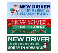 3uds Imán para Conductor Novato, Tenga Paciencia New Driver Sticker Divertido Letrero para Conductor Novato Magnético Pegatina para Parachoques Nota para Conductores Noveles Principiantes