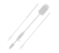 3uds Limpiador de Pajitas y Cepillo de Botellas de Doble Cabezal, Cepillo Pajita Silicona Cepillo Limpieza Botellas Extra Largo Sin BPA Accesorios Lavado para Stanley Pajita Metal (Blanco)