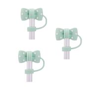 3uds Tapa de Pajita para Stanley, de Silicona 10mm Bonitas Tapas para Pajitas con Forma de Lazo Accesorios para Decoración de Vasos para Vasos de 14oz 20oz 30oz y 40oz (Verde)