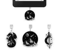 3uds Tapón Antipolvo para Lectores Electrónicos, Oscuros Diseño Dibujos Animados Puerto Carga Tipo C Tapones Antipolvo para Celular Tableta Lector Electrónico Lectura Amantes Profesores Estudiantes