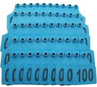 3UOOWWFA Etiquetas de plástico para orejas de ganado con números de serie, etiquetas de animales de granja para vacas, cerdos, ovejas, paquete de 100 (n.º 001-1000) 1-100 azul (azul 101)