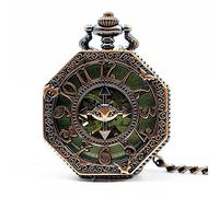 3UOOWWFA Reloj de bolsillo para caballero, reloj de bolsillo, reloj de bolsillo mecánico retro para hombre, esfera con números romanos steampunk, cuerda manual, regalo para hombre (color: negro