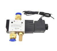 3V110-06 12V 1/8" Solenoid Valve 3 Way Pneumatic Air Control Valve Electric Gas Magnetic Alumium Body(Wire w 8mm Fitting,AC110V)