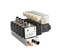 3V110-06-NC - Bloque de válvula solenoide electromagnética normalmente cerrado con colector de base de ajuste de silenciador, DC12 V, 24 V, CA, 110 V, 220 V, 3 puertos (DC24 V, 6 pulgadas, 6 salidas