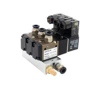 3V110-06-NO Bloque de estación válvula solenoide normalmente abierta con colector base accesorios silenciador CC 12 V 24 CA 110 220 3 puertos(DC24V 8mm fittings)