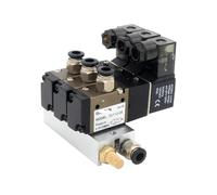 3V110-06-NO - Bloque de válvulas solenoides normalmente abiertas con colector de base de ajuste de silenciador, DC12v DC24v AC110v AC220v 3 puertos 1 unidad (accesorios de 4 mm DC)