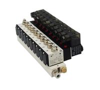 3V210-08 Manifold Station Solenoid Valve 3 Port 2 Position Multi-way Combination DC12V 24V AC220V With Fitting Solenoid Valves(DC24V 10mm)