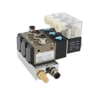 3V210-08-NC Normally Closed Electromagnetic Solenoid Valve Block With Muffler Fitting Base Manifold DC12V/24V/AC110V/220V 3 Port(DC24V 10mm fittings,6 Stations)