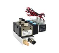 3V210-08-NO Bloque de estación válvula solenoide normalmente abierta con accesorios silenciador Colector base CC 12 V 24 CA 110 220 3 puertos(DC24V 6mm fittings)