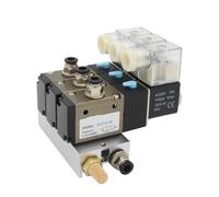 3V210-08-NO Normally Open Electromagnetic Solenoid Valve Block With Muffler Fitting Base Manifold DC12v 24v AC110v 220v 3 Port(AC220V 10mm fittings,7 Stations)