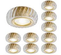 3W 5W 7W Led DownlightBaffle Trim10 Pack All Copper Led Recessed Downlight Ultra Thin Recessed Eyeball Retrofit Spotlight Crystal Ceiling Lamp Daylight,5w-6000K