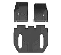 3W Alfombrillas de Coche Compatible con Tesla Model X 6 Plazas 2022-2024, TPE Alfombrillas para Todo Tipo de Clima para 6 Plazas Model X la 1ª y 2ª Fila Juego Completo, Accessorios, Negro