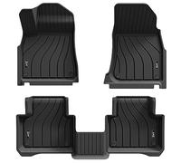 3W Alfombrillas de Coche para Porsche Cayenne 9Y0 2018-2024, TPE Alfombrillas para Todo Tipo de Clima para Porsche Cayenne 9Y0 la 1ª y 2ª Fila Juego Completo, Admite Perros, Accesorios, Negro