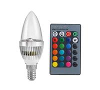 3W E12 RGB LED Bombilla de Color de Cambio de Colores con BotóN de Control Remoto de 24 Velas Pantalla Transparente