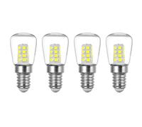 3W E14 LED Frigorífico Congelador Bombillas Pack de 4 Blanco Frío 6000K, equivalente a 40W, para nevera, máquina de coser, lámpara de escritorio