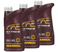 3x 1 Litro Aceite de Motor mannol extreme 5W-40 Api Sn Cf Acea A3 B4 VW 502 505