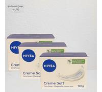 3x 100g NIVEA Crema Suave Pflegeseife Seifenstück Hidratante Jabón de Mano