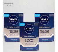 3X 100Ml Nivea MEN Protect & Care Bálsamo After Shave Cuidado Con Aloe Vera