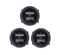 3X 12V / 24V / 36V / 48V / 72V Indicador de Carga de LED Digital Estado de la Bateria con El Metro de la Hora de Calibre Negro