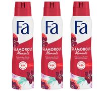 3x 150ml Fa Glamorous Moments Desodorante Spray 48h Frena Bacterias 0% Sales