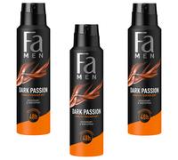 3x 150ml Fa Oscuro Pasión Sensual Fresco Fragancia Desodorante & Bodyspray 48h
