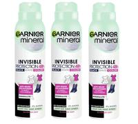 3x 150ml Garnier Mineral Invisible Black Blanco Anti Transpirant Aroma Floral