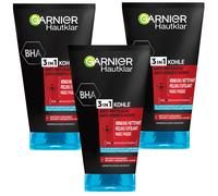 3x 150ml Garnier Piel Clara 3 En 1 Carbón Antipuntos Limpieza Exfoliante Máscara