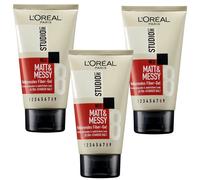 3x 150ml Loreal Mate & Messy Matierendes Fiber Gel para Uno Zerzausten Sujeción