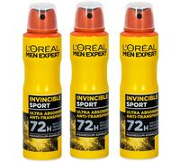 3X 150ML Loreal Men Expert Invincible Sport Anti Transpirante Spray 72H Non Stop