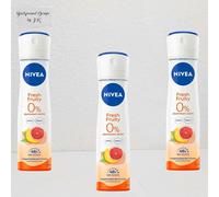 3x 150ml NIVEA Fresh Afrutado Desodorante Spray 0% Aluminio 48h Fresco