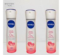 3x 150Ml Nivea Fresh Flower 48H Deo Spray Sin ALUMINIO Desodorante Aroma Floral