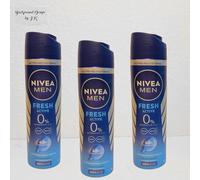 3x 150ml Nivea Men Fresh Activo 48h Desodorante Protección Spray Sin de Aluminio