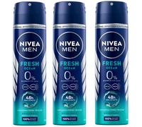 3x 150ml Nivea Men Fresh Océano 48h Desodorante Spray Sin Aluminio Desodorante