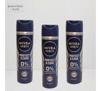 3x 150ml Nivea Men Protect & Cuidado Desodorante Spray 0% Aluminio 48h Quick Dry