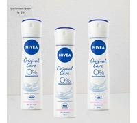 3x 150ml NIVEA Original Cuidado Desodorante Spray 48h 0% Aluminio de la Piel