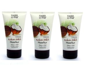 3x 150ml Swiss o Par Leche de Coco Mascarilla Cabello Brillo + Aroma 3er Cuidado