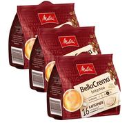 3X 16 Café Pads Melitta Bella Crema Intenso Café Tostado 100% Arábica Pads