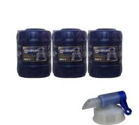 3x 20 Litro Mannol aceite motor SAE10W-30W Multifarm Stou Engine Oil + Grifo