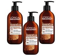 3x 200ml Loreal Men Expert Barbero Club 3in1 Intensivo Barba Cara Pelo Champú