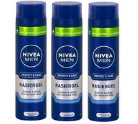 3x 200ml NIVEA Men Gel Afeitar Protect & Cuidado Con Aloe Vera Afeitado Cuidado