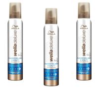 3x 200Ml Wella Deluxe Wunder Volumen Y Protección Espuma Fijadora Ultra Fuerte