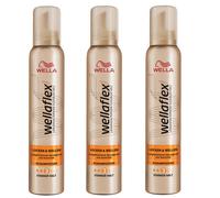 3X 200Ml Wellaflex Fijador De Espuma Rizas Y Ondas Fuerte Sujeción Estilo