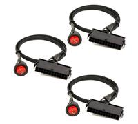 3X 24 Pines Hembra ATX PSU PC Fuente de Alimentación Probador de Arranque Start Jumper Ridge Cable con Interruptor de Encendido / Apagado, 50 cm