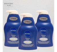 3x 250 ml NIVEA Crema Care Jabón Líquido Para Manos Dispensador