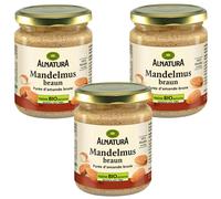 3x 250g Alnatura Mandelmus Braun 100% Almonds sin Pelar Fabricación Alemania