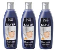 3x 250ml Champú Swiss O Par Silver Contra Matices Amarillos Para Cabello Rubio