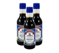 [3x 250ml] KIKKOMAN Tamari Salsa de soja sin gluten / Salsa de soja SIN SUPLEMENTO DE TRIGO + una pequeña muñeca con suerte - muñeca de madera